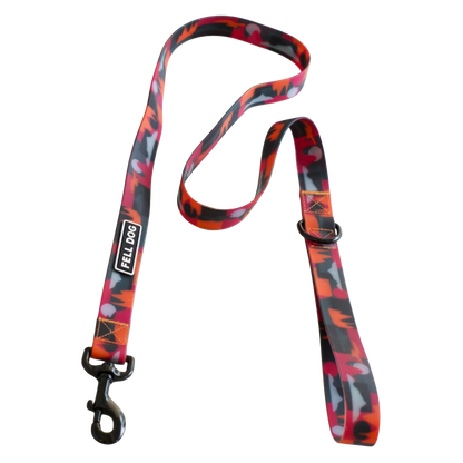 Waterproof dog lead with mountain print by Fell Dog