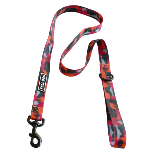 Waterproof dog lead with mountain print by Fell Dog