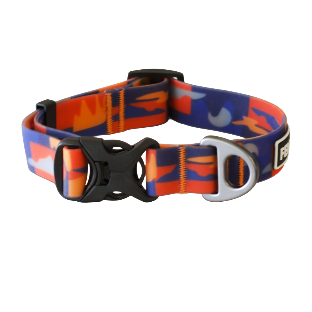 Abstract mountain dog collar with a pattern and Fell Dog label